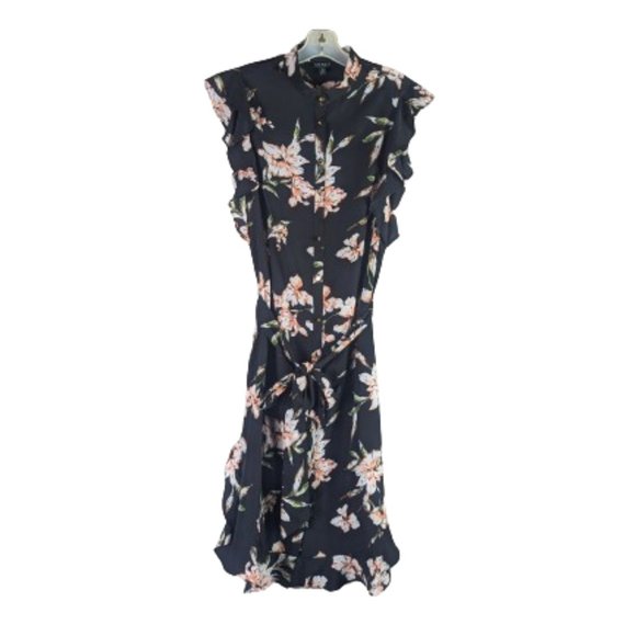 Lauren Ralph Lauren Dresses & Skirts - Lauren Ralph Lauren Floral Chinese Neck Floral Ruffle Shirt Button Down Dress 10